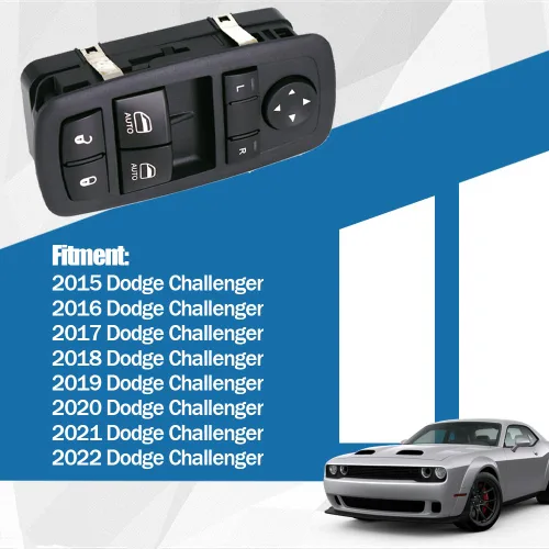 Miniatura 2 de CULMKARI Interruptor maestro de elevalunas eléctrico delantero izquierdo del lado del conductor para Dodge Challenger 2015-2022, actuador de botón
