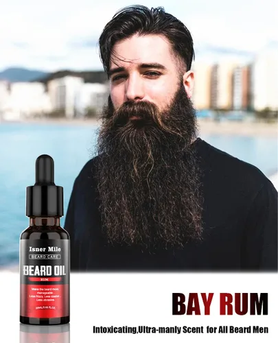 Miniatura 6 de ISNER MILE Kit de aceite para barba: regalos para hombres, papá, novio, acondicionador de bigotes, suaviza, fuerza con sándalo, ron de laurel