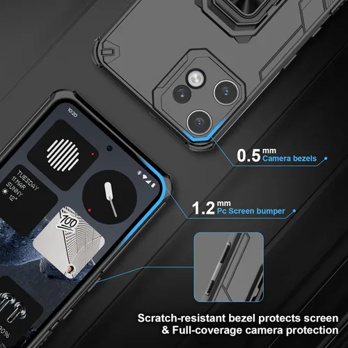 Miniatura 2 de Funda para Nothing CMF Phone 2 Pro, funda de teléfono a prueba de golpes, de grado militar, funda personalizada resistente con soporte de metal