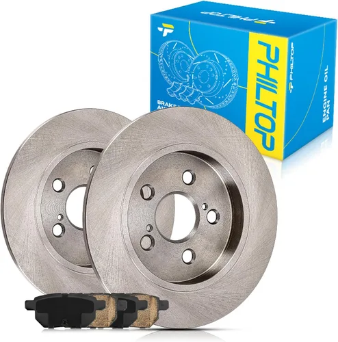 Miniatura 32 de PHILTOP Juego de rotores de freno de disco trasero y pastillas de freno de cerámica para Nissan 2002-2023 Altima, Nissan 2007-2019 Sentra, Nissan