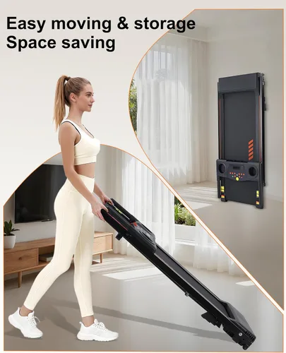 Miniatura 8 de ECHANFIT Incline Treadmill with Handles, 3.0 HP Small Treadmills for Home with 300 LBS Capacity, Walking Pad with LED Dispay, 24 Preset Programs
