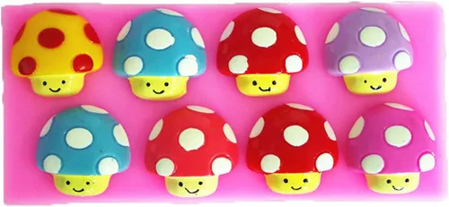 Miniatura 3 de Molde de silicona de 8 cavidades para hongos 3D para hacer dulces de fondant, moldes de chocolate, piruletas, postres, cubitos de hielo, goma