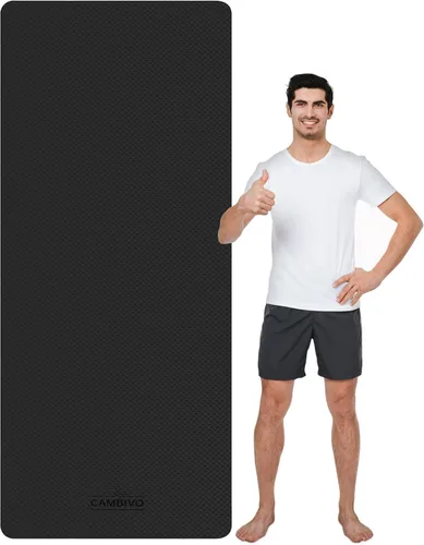 Miniatura 8 de CAMBIVO Tapete de yoga extra ancho para mujeres y hombres (72"/84" x 32" x 1/4") Tapete de entrenamiento TPE antideslizante grande para yoga