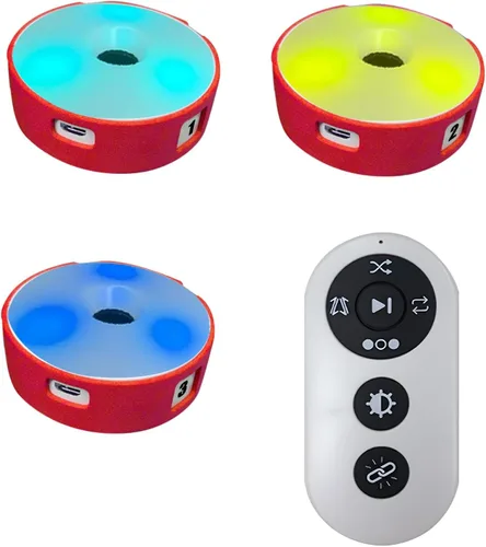Luz de agilidad deportiva, luz de entrenamiento de agilidad, carga USB, dura 10 horas, distancia de detección de altura de 3.9 in, 4 colores de luz,