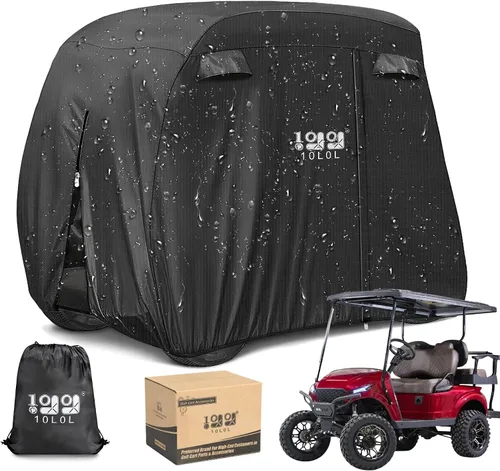 10L0L Fundas universales para carrito de golf Yamaha, Club Car, EZGO, impermeables, para 2/4 pasajeros, resistentes al agua, para carrito de golf,