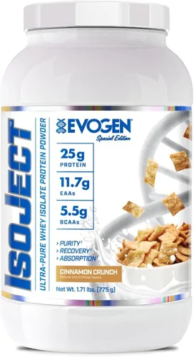 Miniatura 16 de Evogen Isoject - Aislado de proteína de suero Proteína de suero en polvo ultra pura con enzimas encendedoras, BCA y EAA Absorción y recuperación