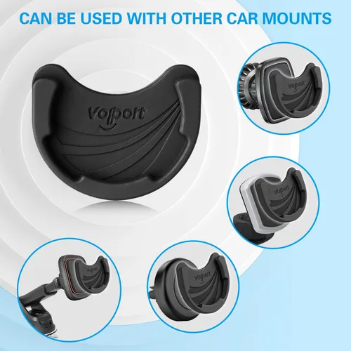 Miniatura 8 de volport Soporte de automóvil para Pops plegable para enchufe, paquete de 2 soportes de teléfono celular de silicona negra para enchufe