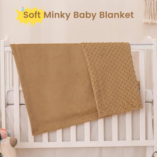 Miniatura 4 de david's kids - Manta de microforro polar minky para niños y niñas, neutra con doble capa y puntos en relieve relajantes, manta ligera y suave