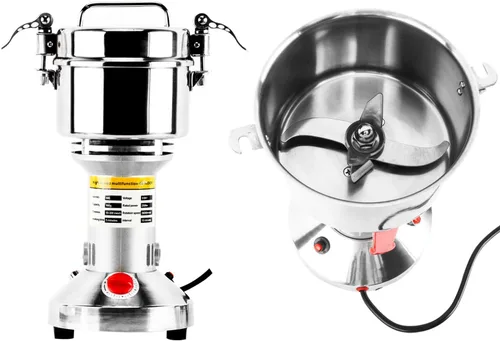 Miniatura 7 de DasMarine Molinillo eléctrico de grano de alta velocidad de 17.64 oz, molinillo de especias de acero inoxidable comercial con motor de 2500 W, malla