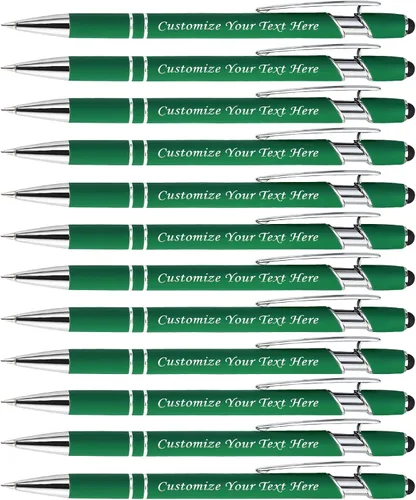 Miniatura 32 de Bolígrafos personalizados con punta de lápiz digital, bolígrafos grabados personalizados, bolígrafo de bola de tacto suave, bolígrafos con nombre