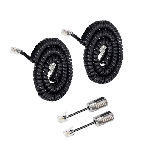 Miniatura 8 de Uvital Desenredador de cable para teléfono celular, 1 paquete de cable de teléfono fijo de 8 pies sin enrollar (1.2 pies en espiral) y 1 paquete