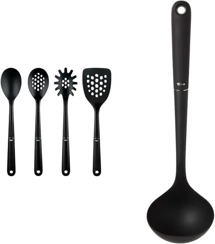 Miniatura 8 de OXO Good Grips - Juego de herramientas de nailon de 4 piezas y pelador giratorio Good Grips
