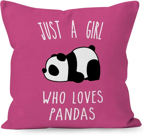 Miniatura 13 de Just A Girl Who Loves Pandas, funda de almohada de oso panda, 12 x 20 pulgadas, regalos para amantes del oso panda, regalos para decoración