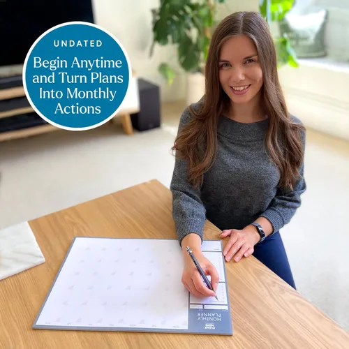 Miniatura 6 de Planificador mensual grande de escritorio, A3 (16.5 x 11.3 pulgadas), calendario de escritorio sin fecha, 24 hojas (2 años), papel extra grueso