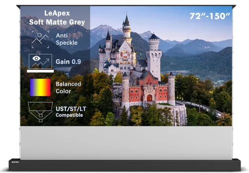Miniatura 11 de LeApex - Pantalla de proyección retráctil eléctrica de cristal negro ALR de 110 pulgadas, pantalla inteligente 3D activa para proyectores