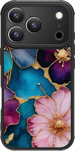 Miniatura 56 de FUNMIKO Funda para iPhone 16 Plus, carga inalámbrica y protección de grado militar, diseño floral moderno para mujeres y niñas, funda antideslizante