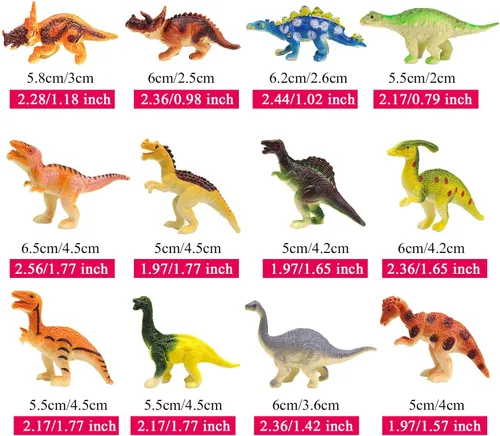 Miniatura 4 de HAPTIME Figuras de dinosaurio mini surtidas de plástico, pequeña figurita de dinosaurio, juguete pequeño de dino de 1.5 pulgadas - 3 pulgadas, ideal