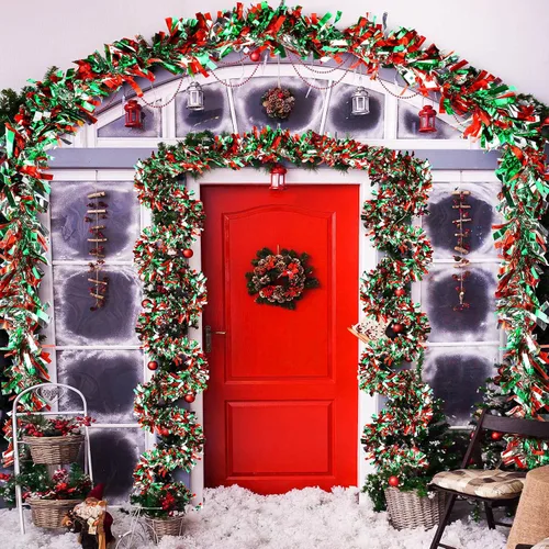 Miniatura 5 de Guirnalda de oropel de Navidad de 39.4 pies con torsión metálica brillante para colgar en el árbol de Navidad, suministros de fiesta, decoración