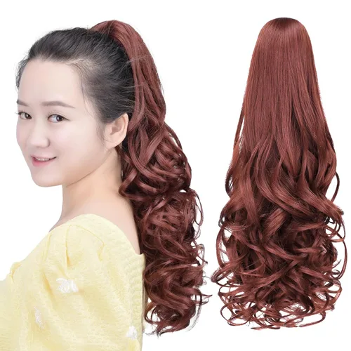 Miniatura 52 de Extensión de cola de caballo negra con clip de garra, ondulada, 10 pulgadas, 3.5 onzas, sintético, como verdaderos, postizos, para mujer, Yaki