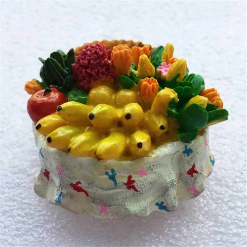 Miniatura 2 de Cesta de frutas 3D imán de nevera decoración del hogar y cocina resina fruta refrigerador imán