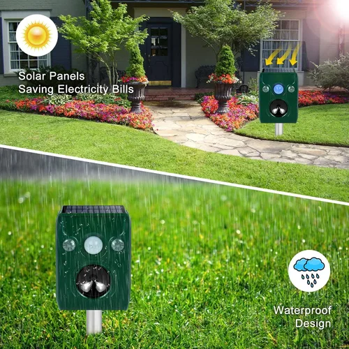 Miniatura 4 de Repelente ultrasónico de plagas, repelente solar de animales, repelente de gatos al aire libre, repelente de pájaros, repelente de ciervos. Perro