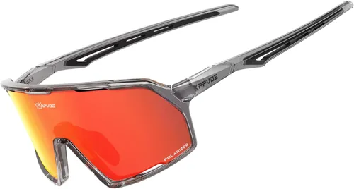 KAPVOE Gafas de sol polarizadas para ciclismo y deportes para hombres y mujeres, protección UV400, MTB Bicicleta, pesca, bicicleta de montaña 07-Rojo