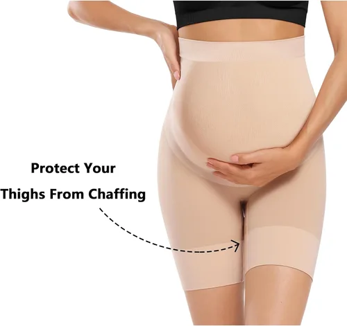 Miniatura 3 de Ropa moldeadora de maternidad de alta calidad "Baby Bump", ropa interior de embarazo de cintura alta a medio muslo que evita rozaduras, soporte