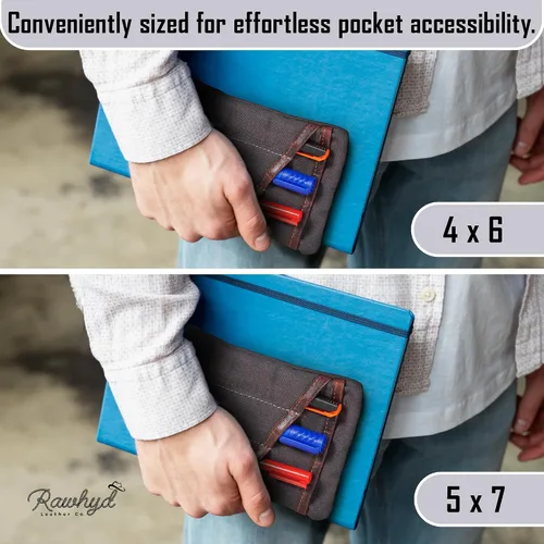 Miniatura 8 de Organizador de bolsillo EDC de lona encerada para hombres, bolsa de bolsillo trasero multiherramienta para teléfono/portátil, bolígrafo