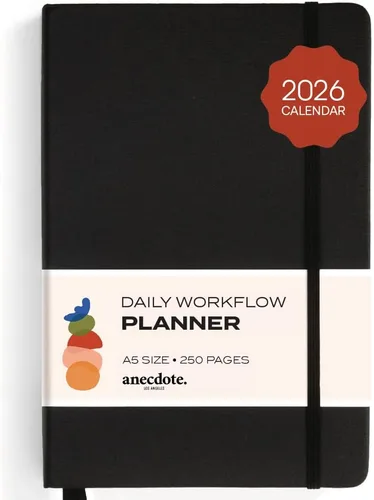 Planificador Anecdote 2026: Un Planificador Mensual, Semanal y Diario 2026 para Planificar tu Éxito - Tamaño A5 Tapa Dura Comienza en Cualquier Negro