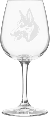 Miniatura 297 de Copa de vino de 12.75 onzas con diseño de perro grabado