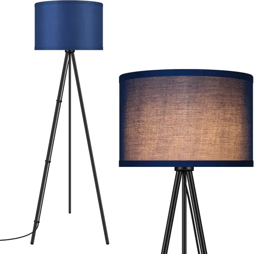 Miniatura 10 de BoostArea Lámpara de pie, lámpara de pie con trípode, bombilla LED de 8W, pantalla decorativa, lámpara de pie estilo de mediados de siglo para sala