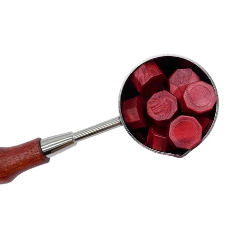 Miniatura 5 de 200 piezas Cuentas de Sello de Cera Burdeos Cuentas de Sellado Octagonales Rojo Vino para Invitaciones de Boda Sello de Cera Estampilla Envoltorio