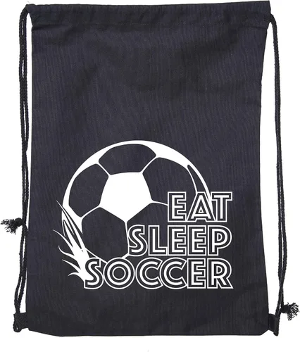 Miniatura 2 de Mato & Hash Mochila con cordón de fútbol, saco ligero de algodón, mochila de fútbol