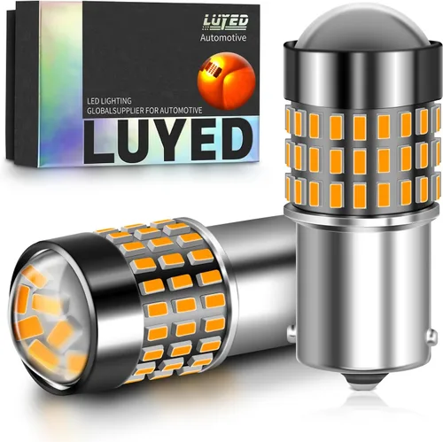 1156 Bombillas LED Ámbar Amarilla Luz de Señal de Giro 400% de Brillo 1141 1003 7506 Bombillas LED P21W Usadas para Luces Intermitentes Luz Trasera,