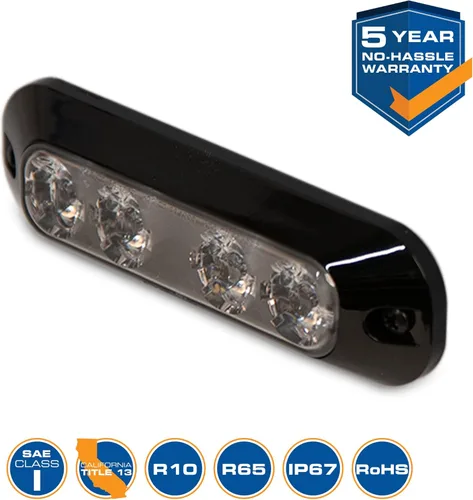 Miniatura 3 de ECCO ED3704A Direccional, 4 LED, Montaje en superficie, 12-24VDC, Ámbar