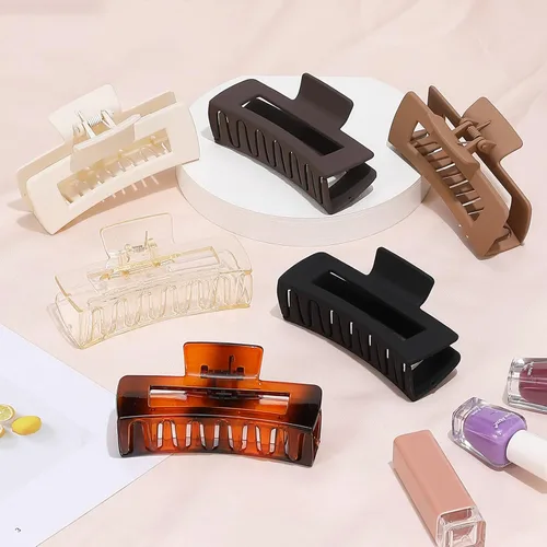 Miniatura 5 de Sisiaipu Pinzas de pelo grandes de 4 pulgadas, 6 piezas de garra grande para cabello grueso, pinzas cuadradas para el cabello para mujeres, pinzas
