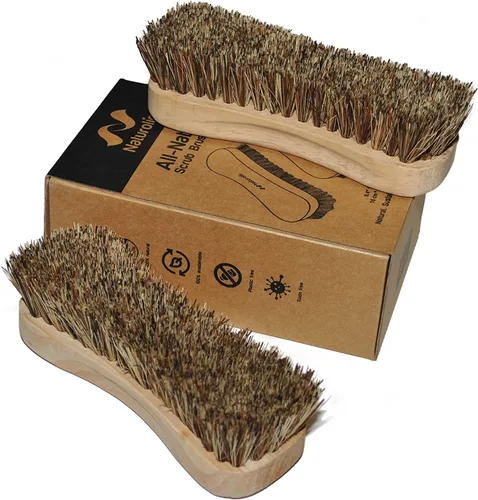 Miniatura 5 de Juego de cepillos de madera totalmente natural Mango de madera Cepillo de cerdas Palmyra para limpieza Productos de limpieza ecológicos