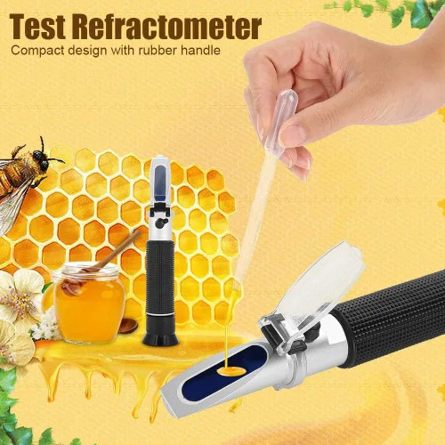 Miniatura 3 de Refractómetro con ATC, refractómetro de 58 a 92% de mosto específico de gravedad de cerveza exprimidor de frutas de vino hidrómetro de prueba