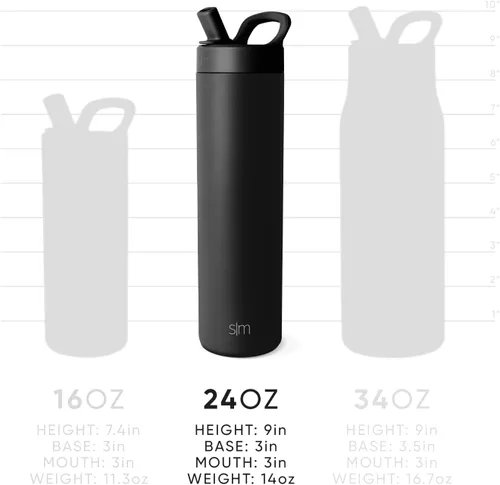 Miniatura 4 de Simple Modern Botella de agua con tapa de pajilla Termo de acero inoxidable aislado Botellas de agua reutilizables para viajes para gimnasio