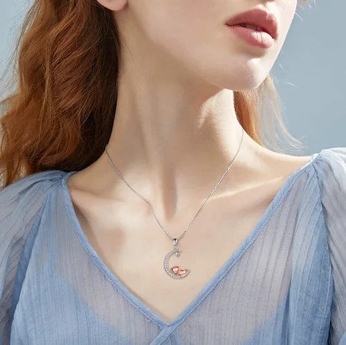 Miniatura 2 de ONEFINITY Collar de cerdo de plata de ley S925, collar de cerdo de origami para mujer