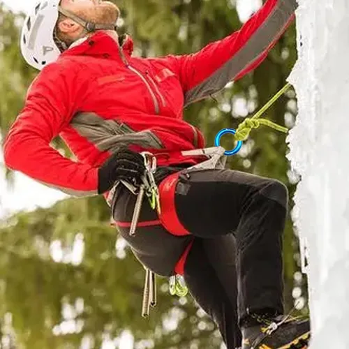 Miniatura 7 de Anillo de aluminio de 25 kN, junta tórica de tensión perfecta, anillo de conexión para escalada en roca, arborista, hamaca, rescate, slackline, azul