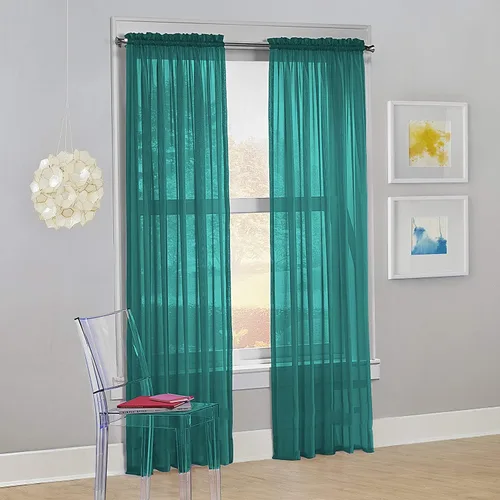 Miniatura 28 de Decotex - Juego de 2 cortinas transparentes de gasa para ventana. Rosa claro