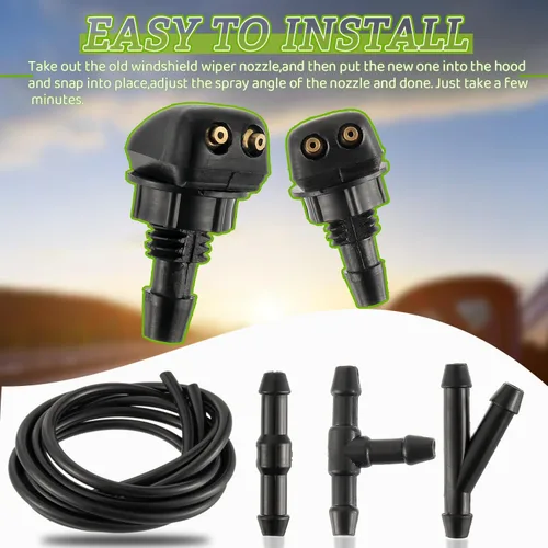 Miniatura 6 de Boquillas limpiaparabrisas delanteras con conector y kit de manguera de fluido Compatibles con la mayoría de boquillas limpiaparabrisas