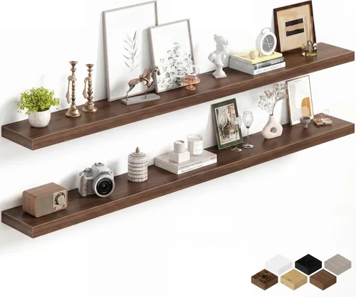 Miniatura 32 de Fun Memories Estantes flotantes de 16 pulgadas para pared, estantes de 8 pulgadas de profundidad para baño, dormitorio, cocina, montaje en pared