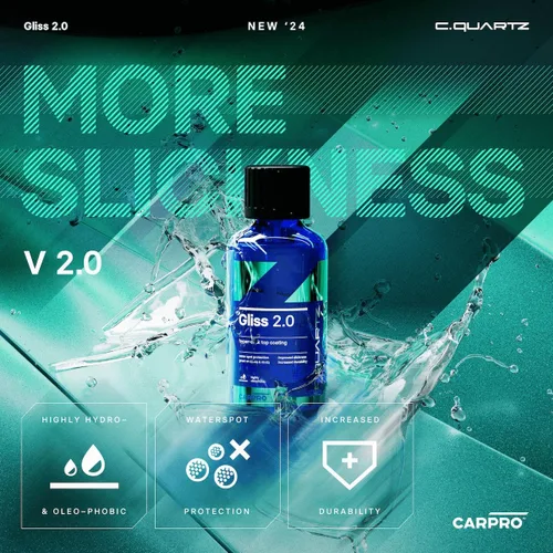 Miniatura 2 de CARPRO Gliss 2.0 - Recubrimiento cerámico para autos - Capa superior hidrofóbica – Extrema suavidad y protección contra manchas de agua