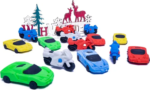 Miniatura 4 de Mini borradores para niños, mascotas de escritorio a granel para niños, borradores de automóvil para aula, 14 piezas de borradores divertidos