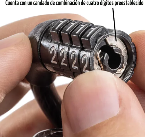 Miniatura 2 de Master Lock Cable de bloqueo de bicicleta con combinación Negro, 8143D
