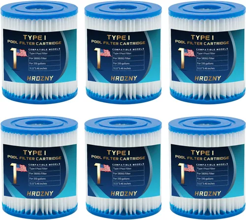 Miniatura 8 de Hrozny Cartucho de filtro de piscina tipo I, cartucho de filtro de piscina tamaño 1 para 58093, para bombas de filtro Summer Waves 300/330 Gal/h