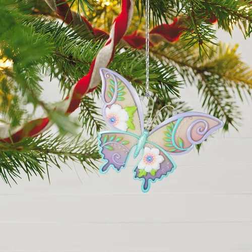 Miniatura 6 de Hallmark Keepsake Adorno de Navidad, plástico, 2022, mariposas brillantes