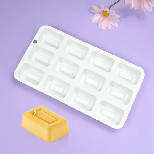 Miniatura 9 de mostsom Moldes de silicona para mousse de 12 cavidades, forma rectangular 3D, para chocolate, trufa, mousse, pastel, postre, moldes para hornear